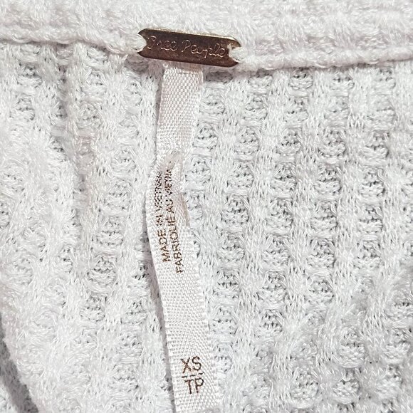 Free People XS Olivia Flare-Sleeve Waffle-Knit Tunic Top Boho - Picture 8 of 16